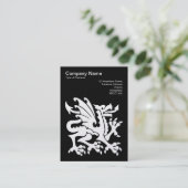 Carte De Visite Dragon - (Or) sur Noir (Debout devant)
