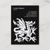 Carte De Visite Dragon - (Or) sur Noir (Dos)