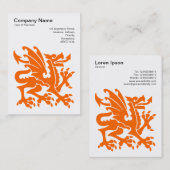 Carte De Visite Dragon - Orange en blanc (Devant / Derrière)