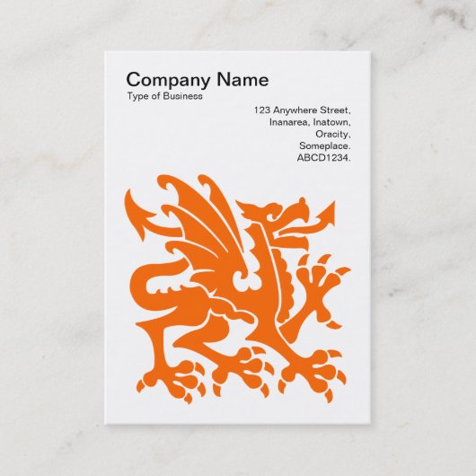 Carte De Visite Dragon - Orange en blanc (Devant)