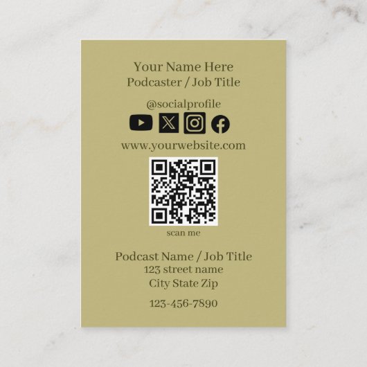 Carte de visite Dragon Podcasting (Dos)