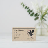 Carte De Visite Dragon Rampant Sable (Debout devant)