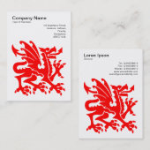 Carte De Visite Dragon - Rouge sur blanc (Devant / Derrière)