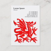 Carte De Visite Dragon - Rouge sur blanc (Dos)