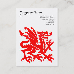 Carte De Visite Dragon - Rouge sur blanc