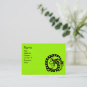 Carte De Visite DRAGON SERPENT RUBIS noir et blanc rouge vert (Debout devant)