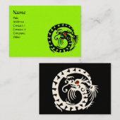 Carte De Visite DRAGON SERPENT RUBIS noir et blanc rouge vert (Devant / Derrière)