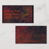 Carte De Visite dragon sur arrière - plan métallique rouillé (Devant / Derrière)