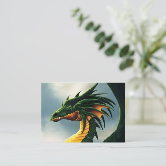 Carte De Visite Dragon vert (Debout devant)