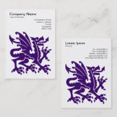 Carte De Visite Dragon - Violet profond sur blanc (Devant / Derrière)