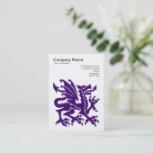 Carte De Visite Dragon - Violet profond sur blanc (Debout devant)