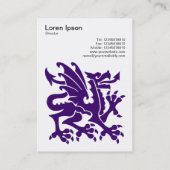 Carte De Visite Dragon - Violet profond sur blanc (Dos)