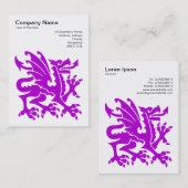 Carte De Visite Dragon - Violet sur blanc (Devant / Derrière)