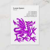 Carte De Visite Dragon - Violet sur blanc (Dos)