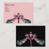 Carte De Visite DRAGONFER, vert, rose noire (Devant / Derrière)