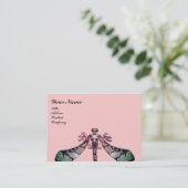 Carte De Visite DRAGONFER, vert, rose noire (Debout devant)