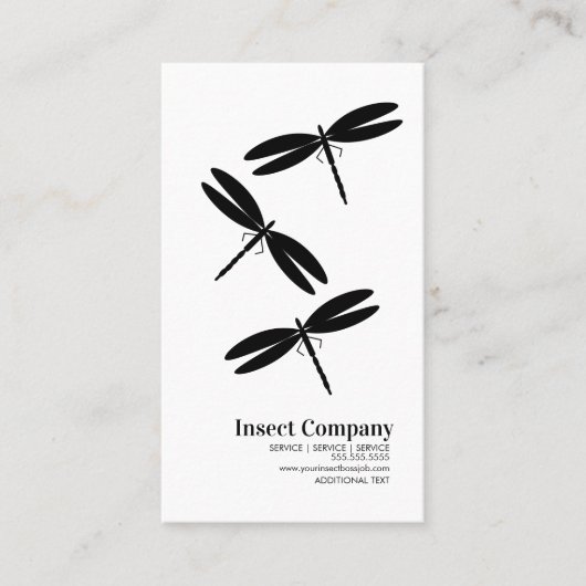 Carte De Visite Dragonflies Pest Control Company Logo (Devant)