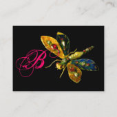Carte De Visite DRAGONFLY ANTIQUE JOYAU MONOGRAMME ,Noir (Dos)