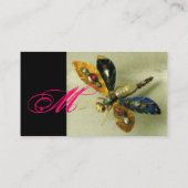 Carte De Visite DRAGONFLY ANTIQUE JOYAU MONOGRAMME ,Noir Blanc (Dos)
