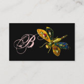 Carte De Visite DRAGONFLY ANTIQUE JOYAU MONOGRAMME ;Noir Rose (Dos)