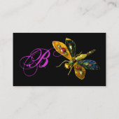Carte De Visite DRAGONFLY ANTIQUE JOYAU MONOGRAMME Noir Violet (Dos)