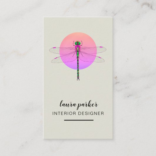 Carte De Visite Dragonfly Creative Designer Nature Rose (Devant)