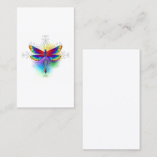Carte De Visite Dragonfly en arc-en-ciel (Devant / Derrière)