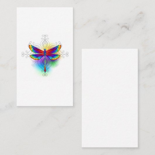 Carte De Visite Dragonfly en arc-en-ciel (Devant / Derrière)