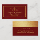 Carte De Visite Dragonfly Gold Foil - (Devant / Derrière)