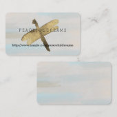 Carte De Visite Dragonfly Gold Watercolor (Devant / Derrière)