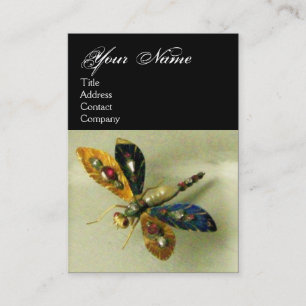 Carte De Visite DRAGONFLY JEWEL MONOGRAMME Antique ,Noir Blanc