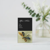 Carte De Visite DRAGONFLY JOYAU MONOGRAMME Antique ,Noir Blanc (Debout devant)