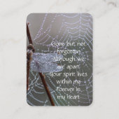 Carte De Visite Dragonfly Memorial Keepsaké (Dos)