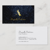 Carte De Visite Dragonfly or / Ciel nocturne (Devant / Derrière)