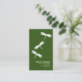 Carte De Visite Dragonfly Pest Control Company Logo Vert (Debout devant)