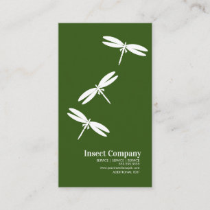 Carte De Visite Dragonfly Pest Control Company Logo Vert