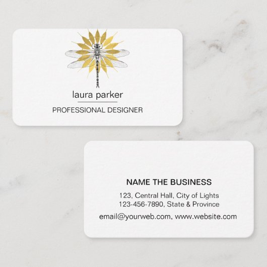 Carte De Visite Dragonfly Professional Gold (Devant / Derrière)