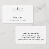 Carte De Visite Dragonfly Professionnel noir et blanc (Devant / Derrière)