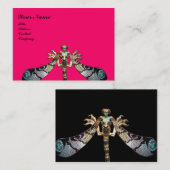 Carte De Visite DRAGONFLY, rose, noir fuchsia (Devant / Derrière)