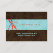 Carte De Visite Dragonfly rouge contemporaine (Dos)