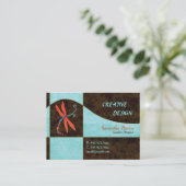 Carte De Visite Dragonfly rouge contemporaine (Debout devant)