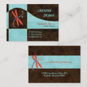 Carte De Visite Dragonfly rouge contemporaine (Devant / Derrière)