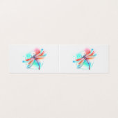 Carte De Visite Dragonfly rouge sur l'arrière - plan aquarelle (Extérieur déplié)