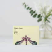 Carte De Visite DRAGONFLY, vert, rose noire, platine argenté (Debout devant)