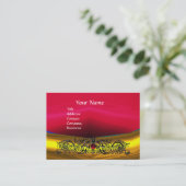 CARTE DE VISITE DRAGONS CELTIQUES D'OR ROUGE RUBY GEMSTONE MONOGRA (Debout devant)