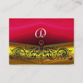 CARTE DE VISITE DRAGONS CELTIQUES D'OR ROUGE RUBY GEMSTONE MONOGRA (Dos)