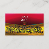 CARTE DE VISITE DRAGONS CELTIQUES D'OR ROUGE RUBY GEMSTONE MONOGRA (Dos)