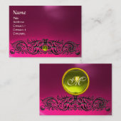Carte De Visite DRAGONS CELTIQUES MONOGRAM AMÉthyste rose TOPAZ (Devant / Derrière)