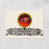 Carte De Visite DRAGONS CELTIQUES MONOGRAM noir et blanc, rubis ro (Dos)