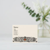 Carte De Visite DRAGONS CELTIQUES MONOGRAM noir et blanc, rubis ro (Debout devant)